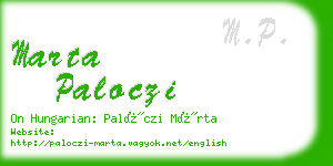 marta paloczi business card